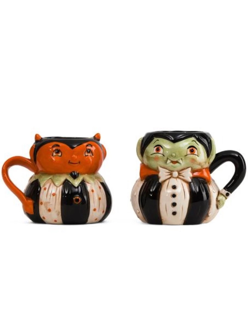 Johanna Parker Pumpkin Peeps Devil & Vampire Mugs